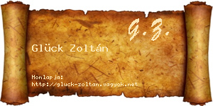 Glück Zoltán névjegykártya